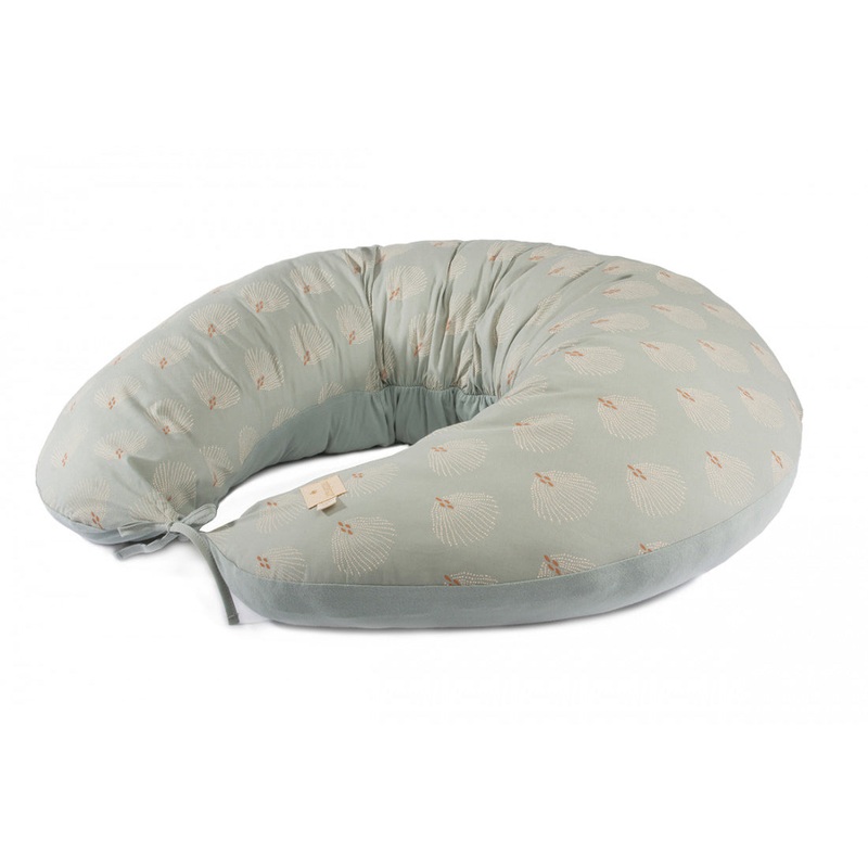 nobodinoz Maternity Pillow Luna White Gatsby/Antique Green