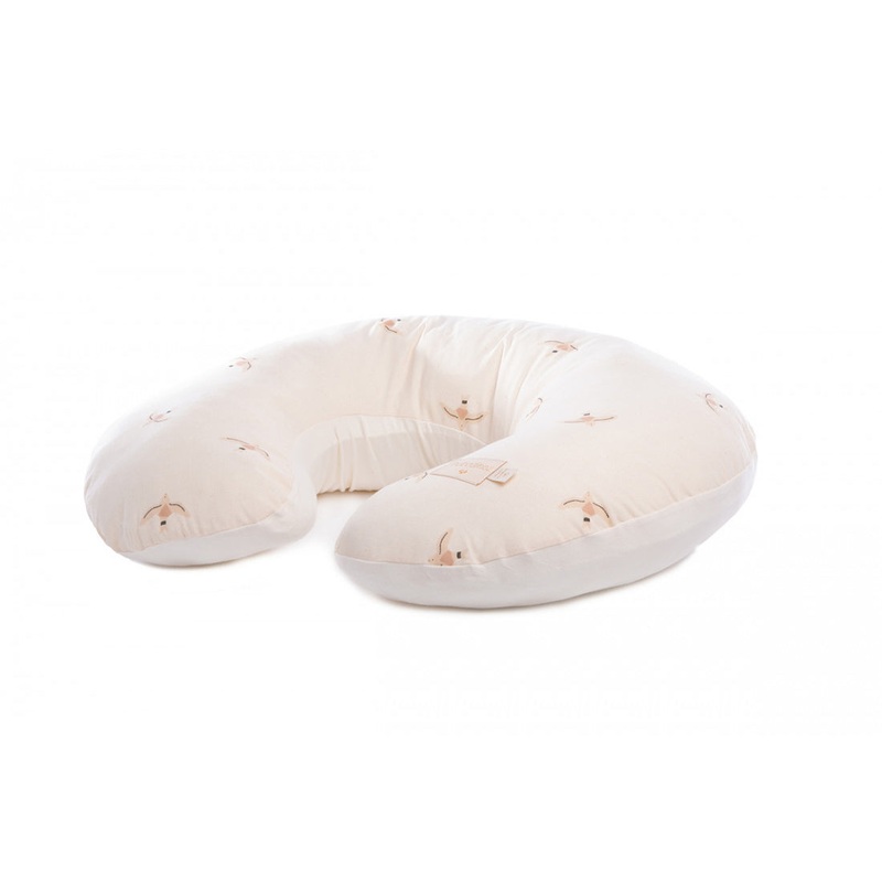 nobodinoz Nursing Pillow Sunrise Nude Haiku Birds Natural