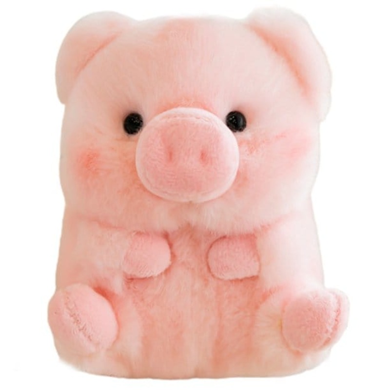Plush Pig, Cow, Panda & Hamster Keychains Large 5.5" Stuffed Fat Animals