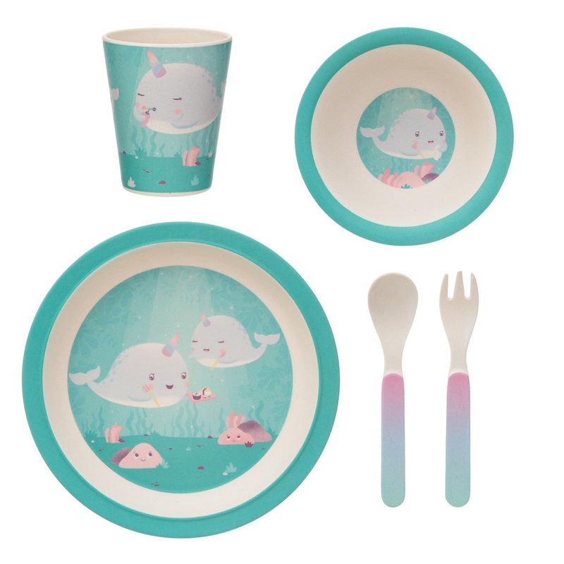 RJB Stone Alma Narwhal Bamboo Tableware Set