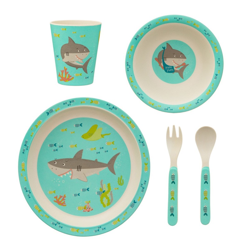 RJB Stone Shelby The Shark Bamboo Tableware Set
