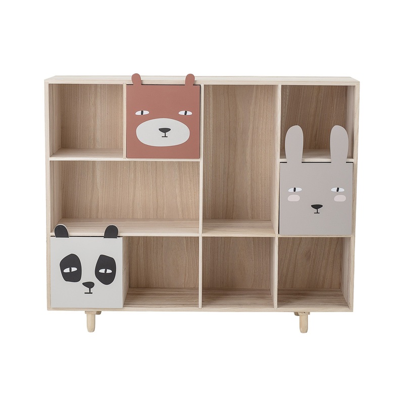 Bloomingville Bookcase with Animal Drawers Grey