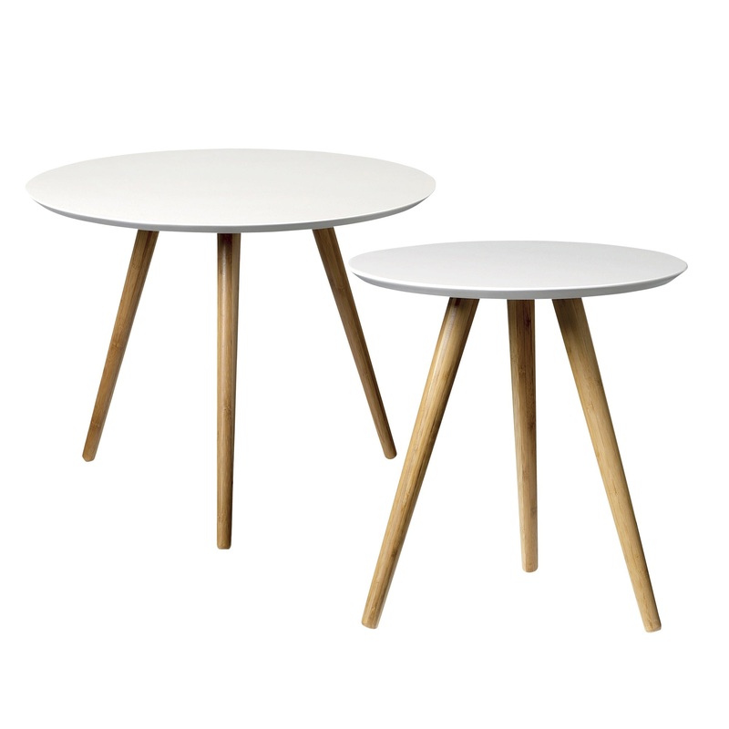 Bloomingville Wood Coffee Table White Set of 2