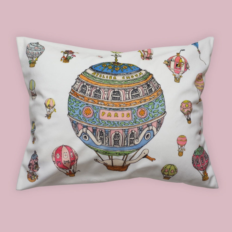 Atelier Choux Velour Cushion Hot Air Balloon
