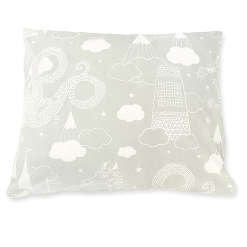 Majvillan Pillow Case Dragon Sky Grey
