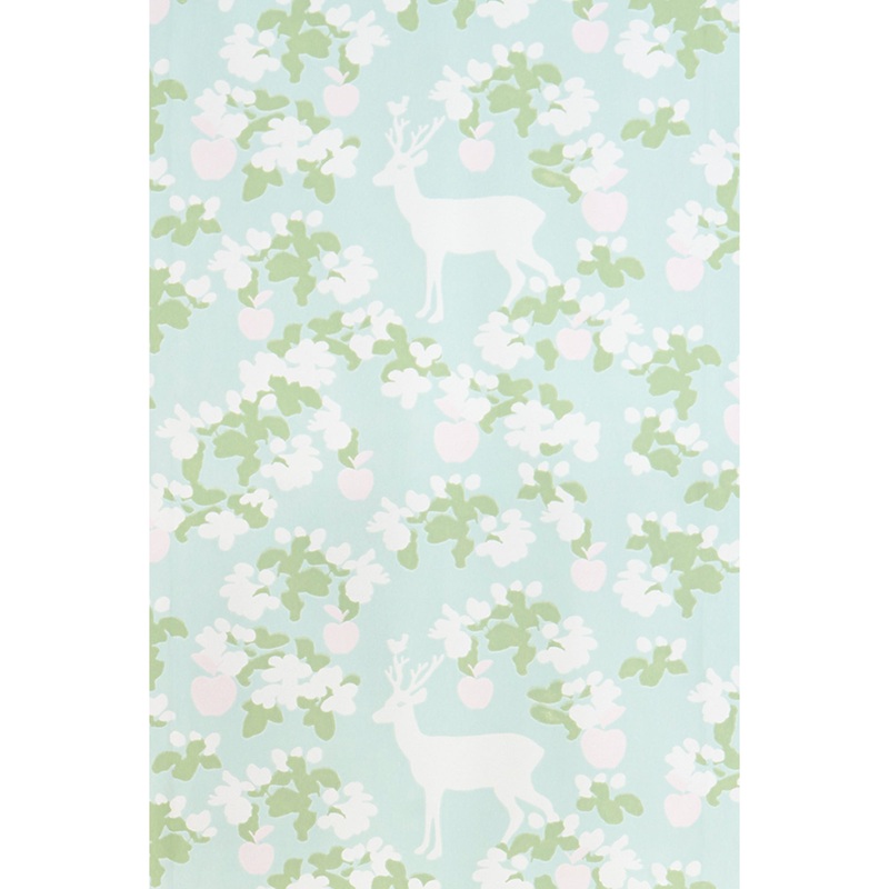 Majvillan Wallpaper Apple Garden Turquoise (Pre-Order; Est. Delivery in 2-3 Weeks)
