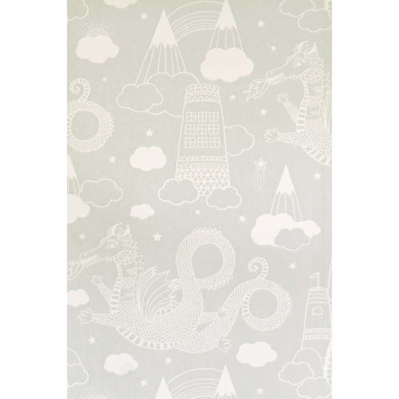 Majvillan Wallpaper Dragon Sky Grey (Pre-Order; Est. Delivery in 2-3 Weeks)
