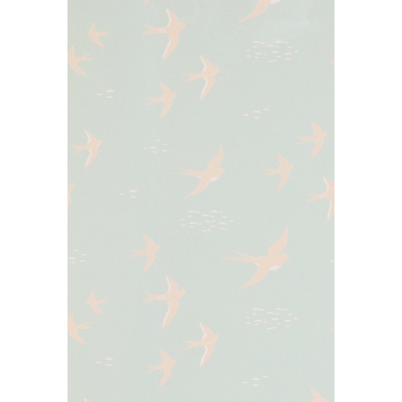 Majvillan Wallpaper Follow The Wind Dusty Turquoise (Pre-Order; Est. Delivery in 2-3 Weeks)