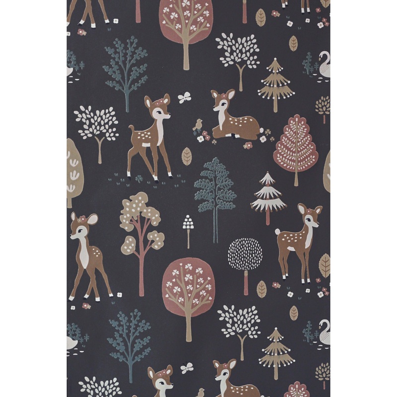Majvillan Wallpaper Golden Woods Deep Grey (Pre-Order; Est. Delivery in 2-3 Weeks)