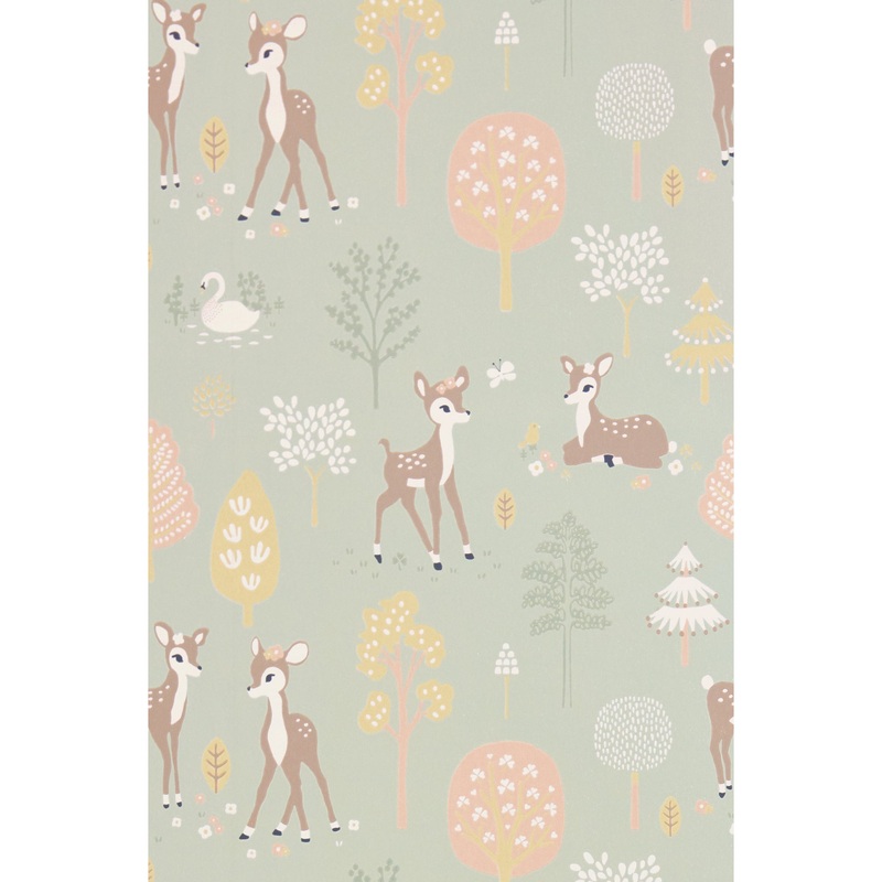 Majvillan Wallpaper Golden Woods Dusty Green (Pre-Order; Est. Delivery in 2-3 Weeks)