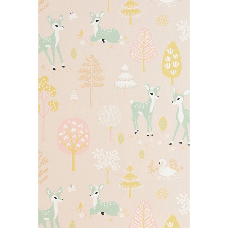Majvillan Wallpaper Golden Woods Sweet Pink (Pre-Order; Est. Delivery in 2-3 Weeks)