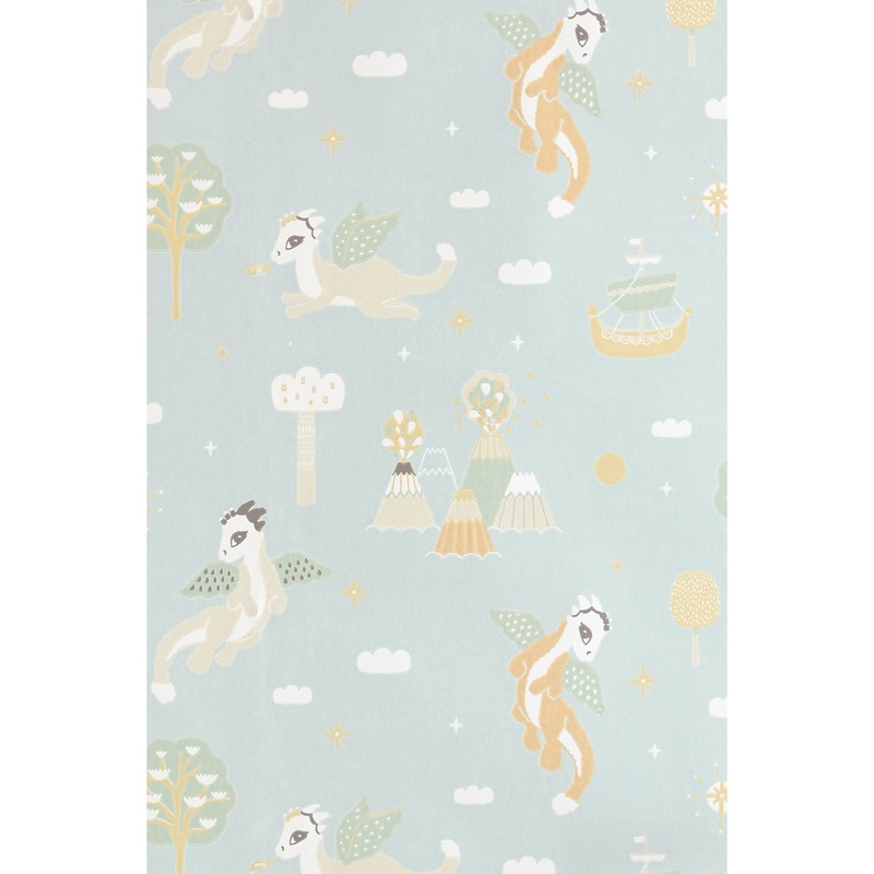 Majvillan Wallpaper Magical Adventure Dusty Blue (Pre-Order; Est. Delivery in 2-3 Weeks)