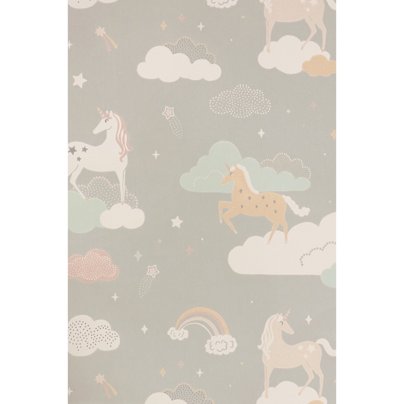 Majvillan Wallpaper Rainbow Treasures Mud Grey (Pre-Order; Est. Delivery in 2-3 Weeks)