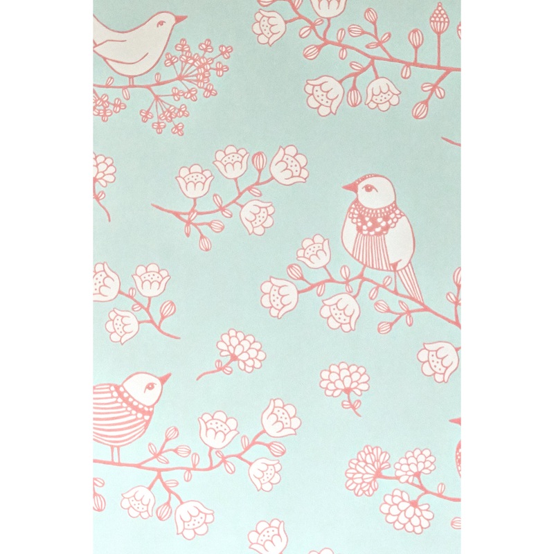 Majvillan Wallpaper Sugar Tree Turquoise (Pre-Order; Est. Delivery in 2-3 Weeks)