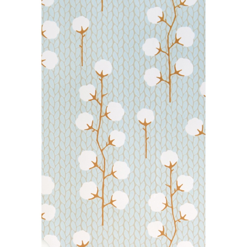 Majvillan Wallpaper Sweet Cotton Turquoise (Pre-Order; Est. Delivery in 2-3 Weeks)