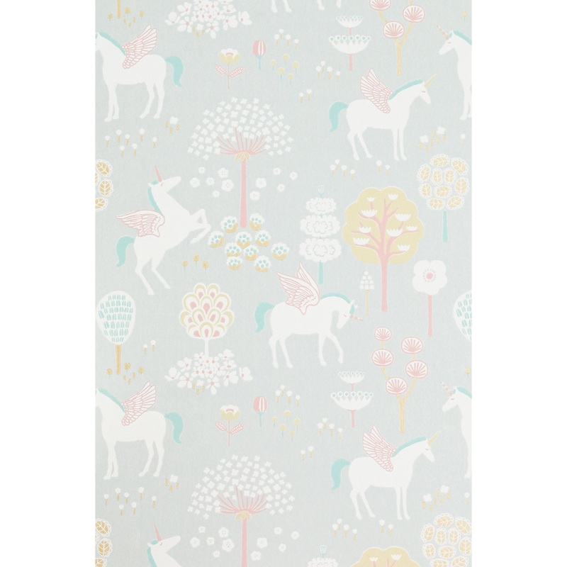 Majvillan Wallpaper True Unicorns Grey (Pre-Order; Est. Delivery in 2-3 Weeks)