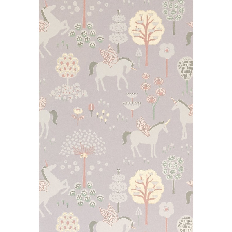 Majvillan Wallpaper True Unicorns Lilac (Pre-Order; Est. Delivery in 2-3 Weeks)