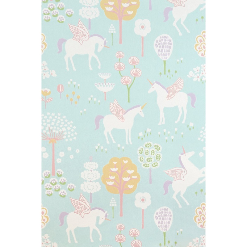 Majvillan Wallpaper True Unicorns Turquoise (Pre-Order; Est. Delivery in 2-3 Weeks)