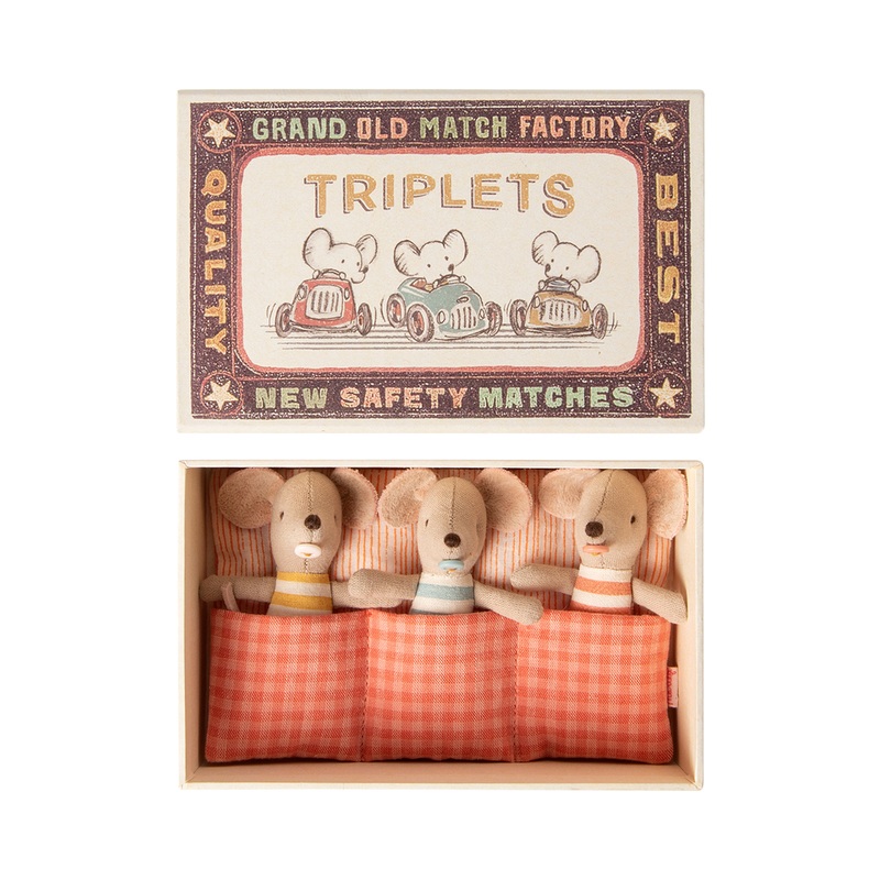 Maileg Baby Mice Triplets in Matchbox