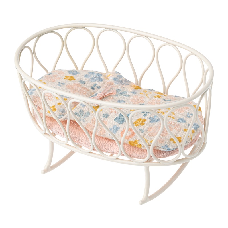 Maileg Cradle W. Sleeping Bag Micro Off-White