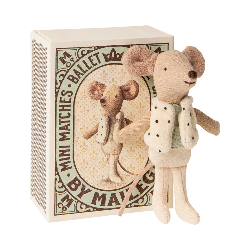 Maileg Dancer in Matchbox Little Brother Mouse