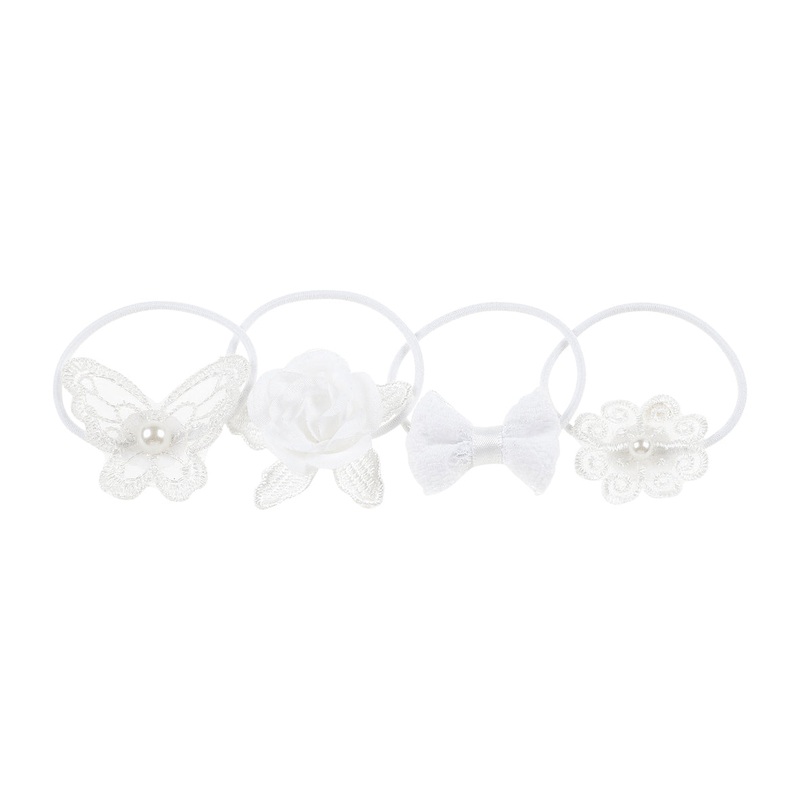 Souza 4 pcs Hair Elastic Laury White Flowers Butterfly