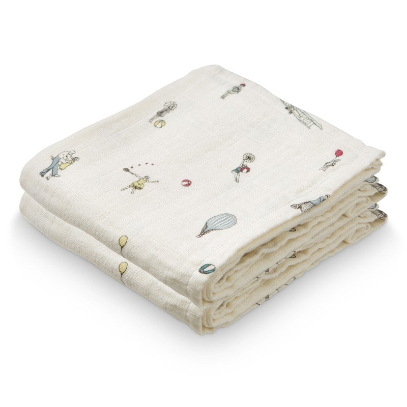 Cam Cam Copenhagen Muslin Cloth Printed Holiday - Pack of 2
