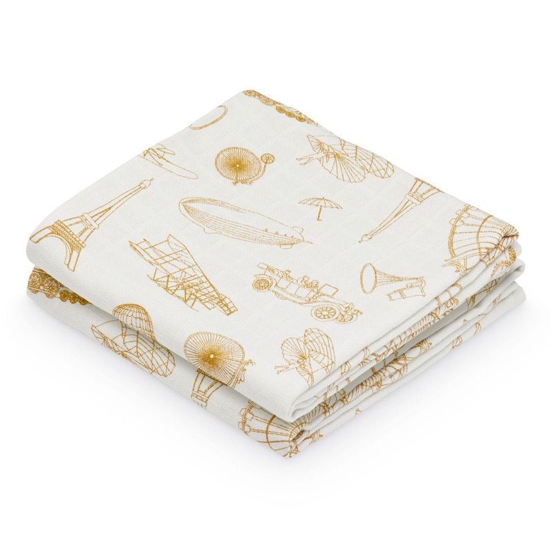 Cam Cam Copenhagen Muslin Cloth Printed Inventions - Pack of 2
