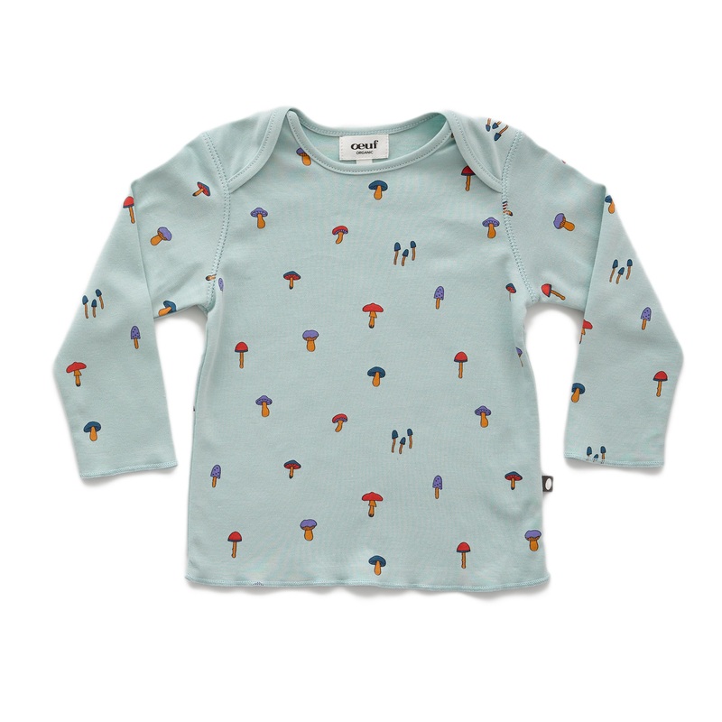 Oeuf Ls Tee Baby Sky Grey Mushroom