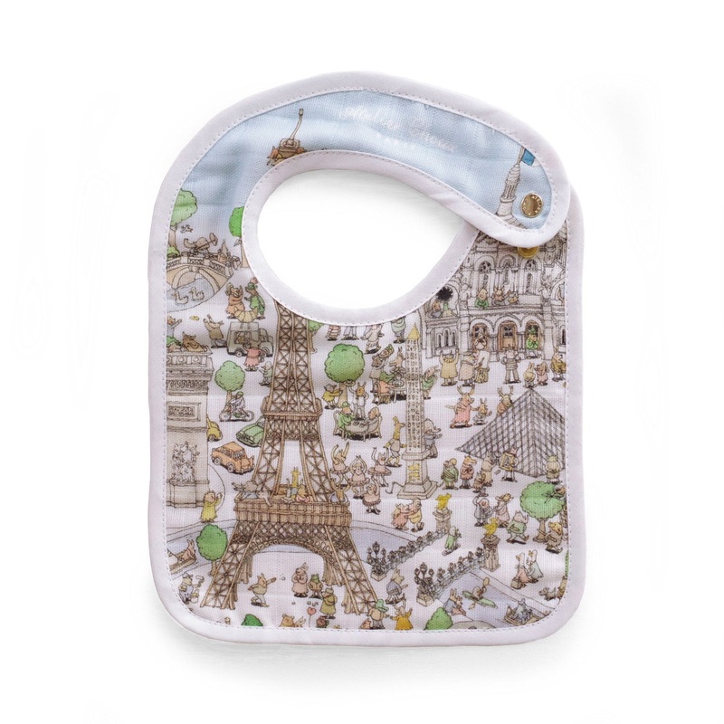 Atelier Choux Small Bib Paris Gold Snaps