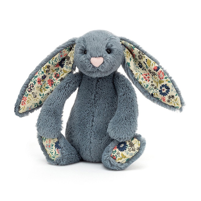 Jellycat Blossom Dusky Blue Bunny - Personalisation Available