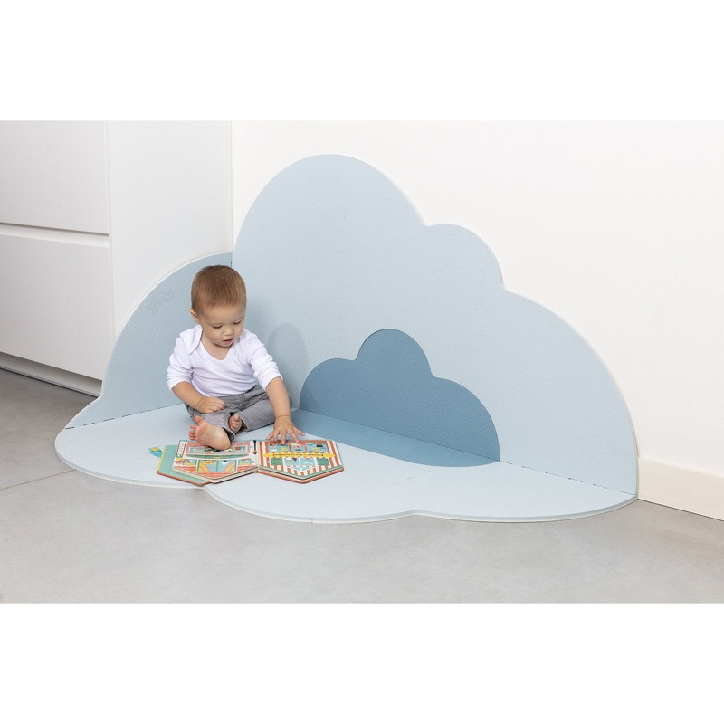 Quut Playmat - Head In The Clouds (L - 175 x 145cm) - Dusty Blue