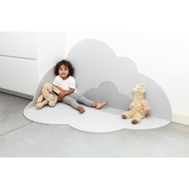 Quut Playmat - Head In The Clouds (L - 175 x 145cm) - Pearl Grey