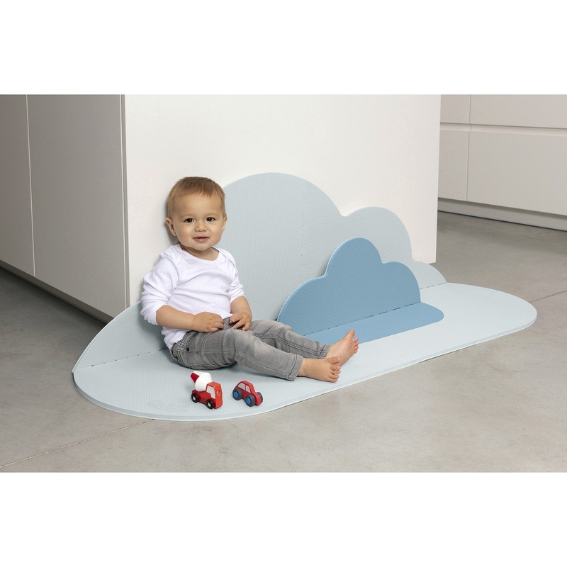 Quut Playmat - Head In The Clouds (S - 145 x 90cm) - Dusty Blue