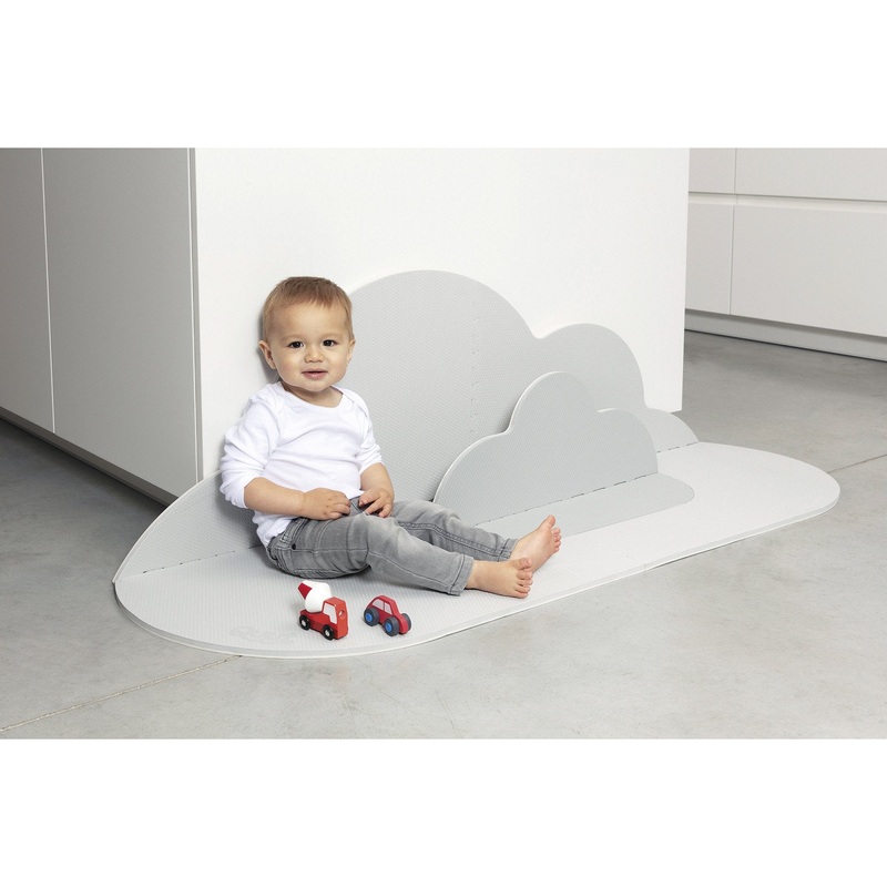 Quut Playmat - Head In The Clouds (S - 145 x 90cm) - Pearl Grey