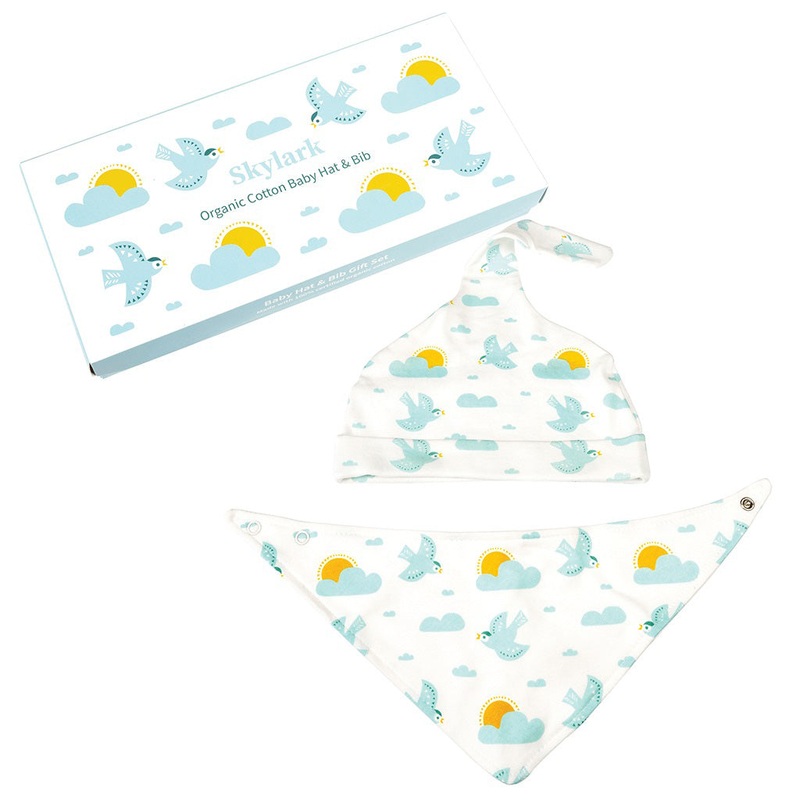 Rex Skylark Organic Cotton Hat and Bib Set