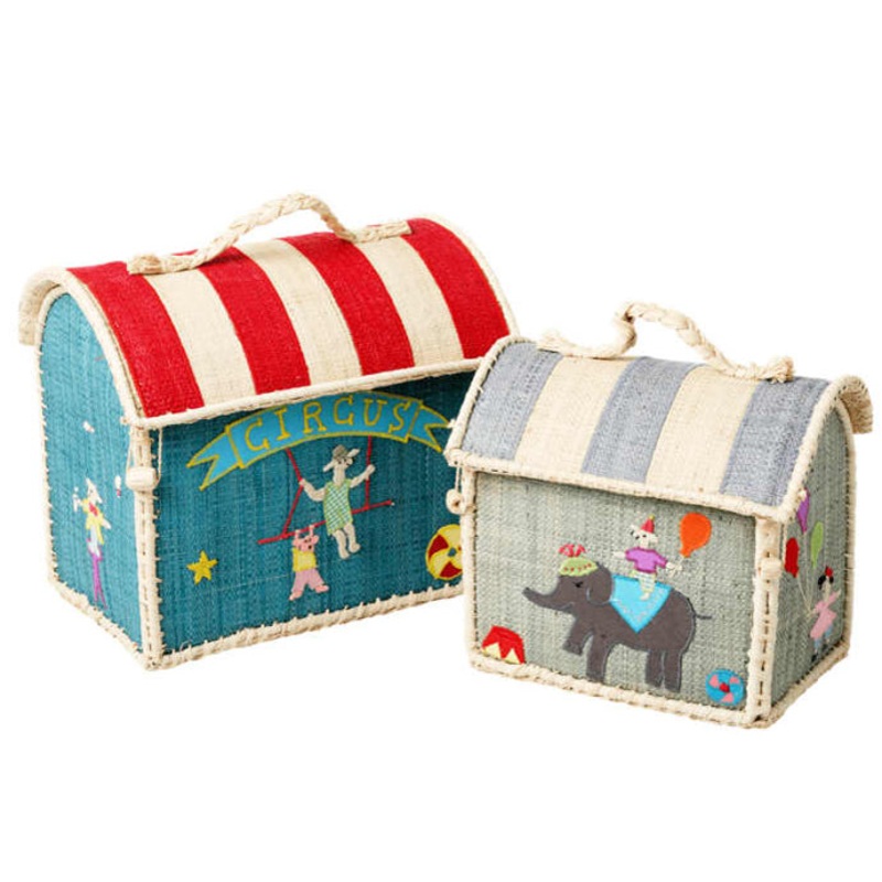 Rice DK Raffia Kids Bag with Circus Embroidery