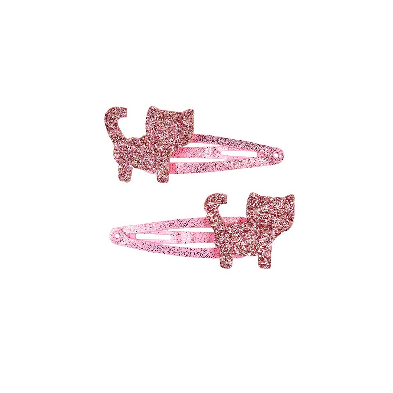 Souza 2 pcs Hair Clips Elana Pink Glitter