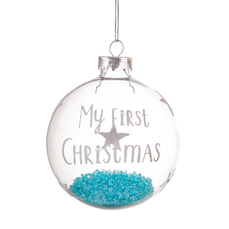 RJB Stone Baby Boy First Christmas Bauble