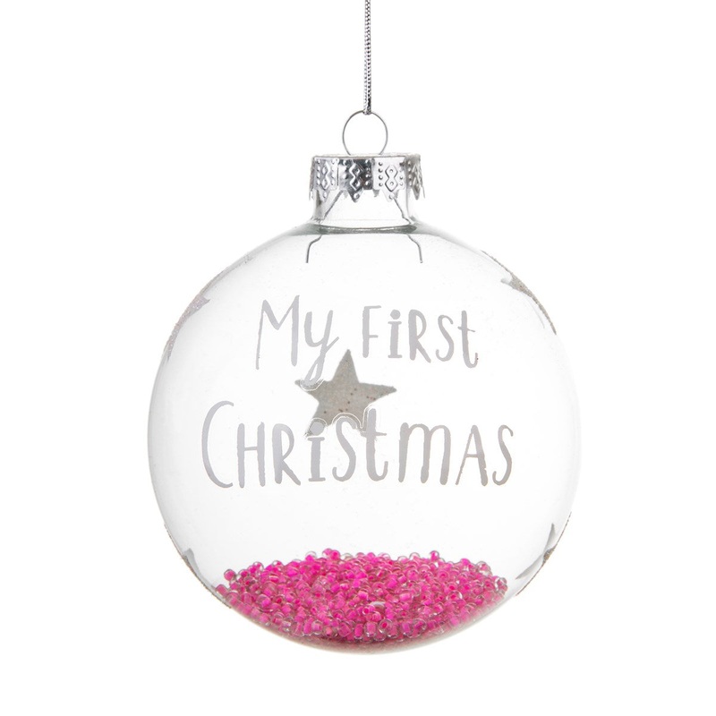RJB Stone Baby Girl First Christmas Bauble