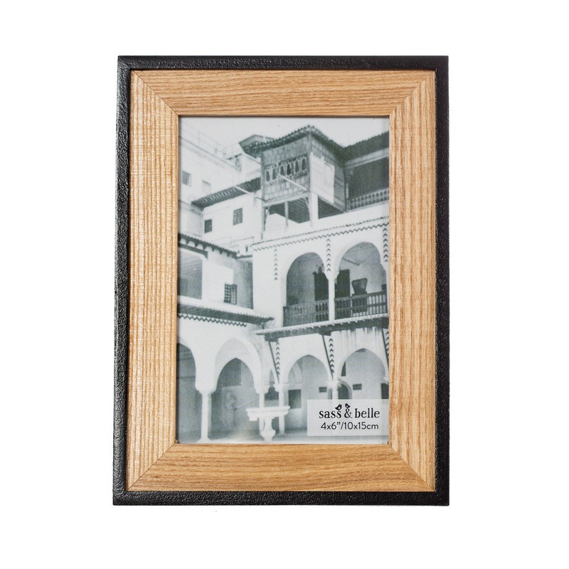 RJB Stone Black & Natural Wood Frame