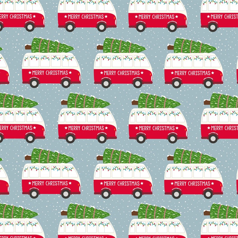 RJB Stone Christmas Camper Van Wrapping Paper