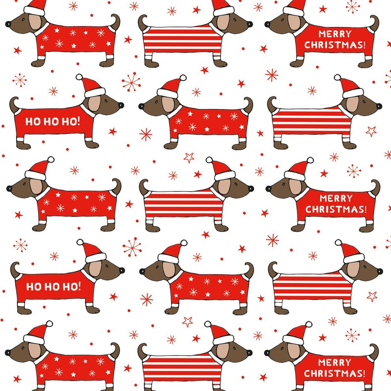 RJB Stone Christmas Dachshund Wrapping Paper