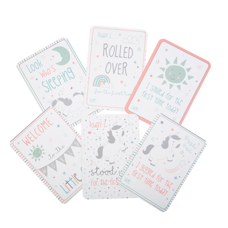 RJB Stone Evie Unicorn Baby Milestone Cards