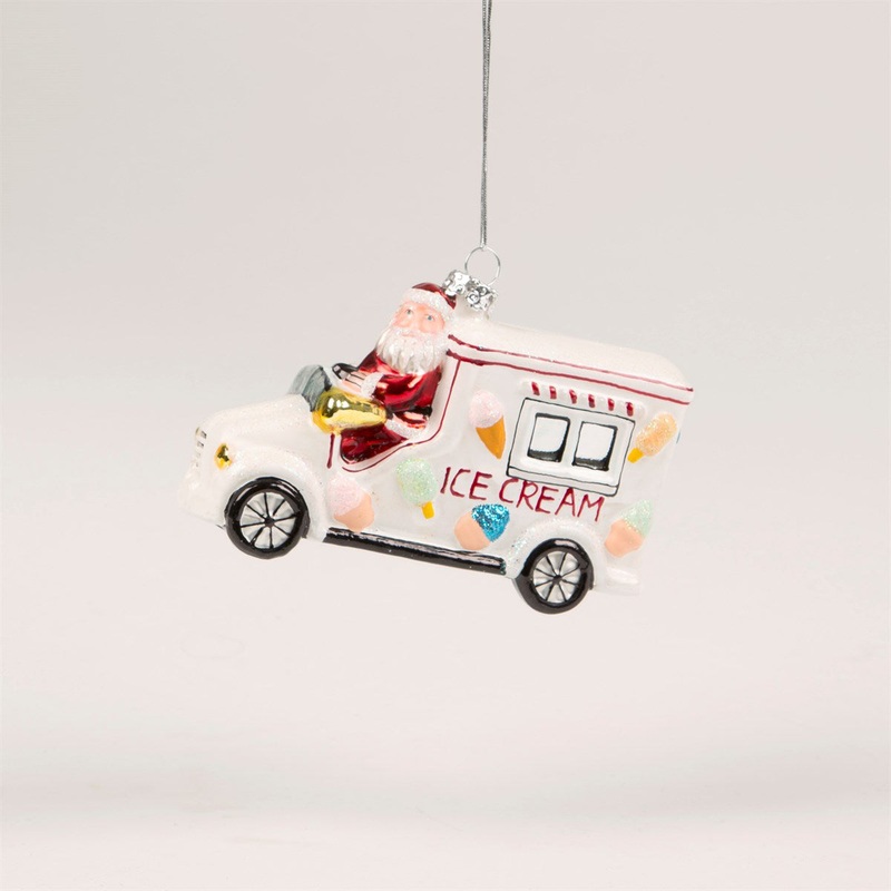 RJB Stone Ice Cream Truck Santa Bauble
