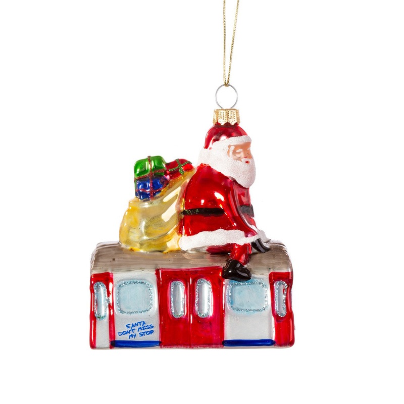 RJB Stone Santa Riding The Tube Shaped Bauble