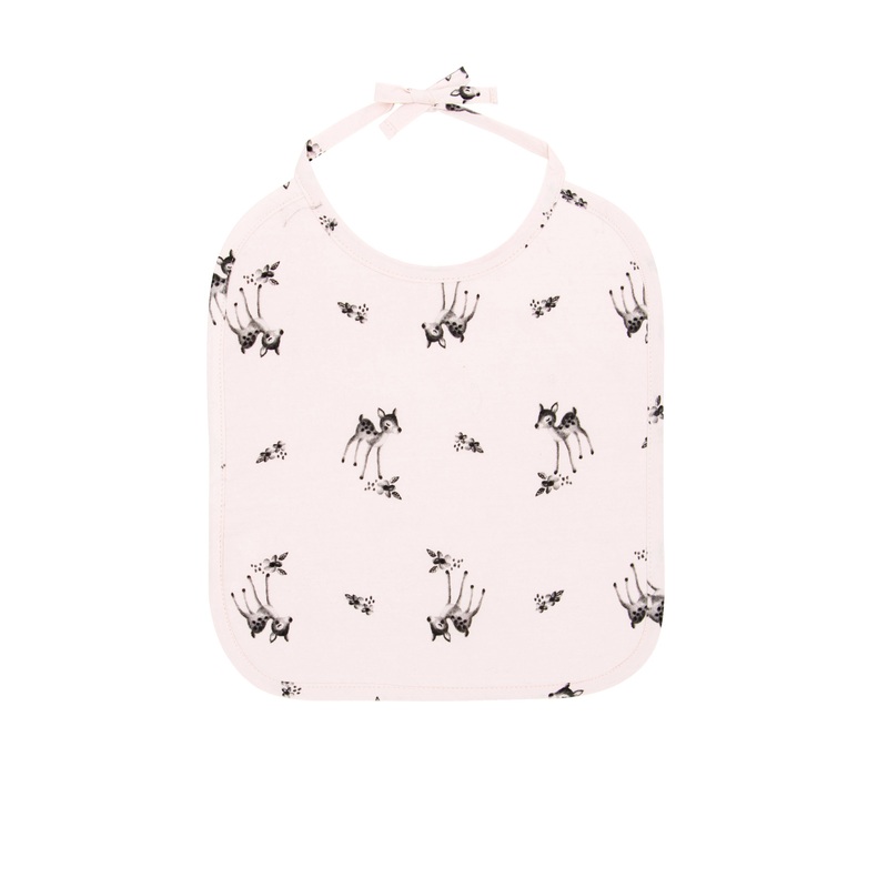 Rose in April Anna Printed Bib Oeko-Tex Fawn Light Pink