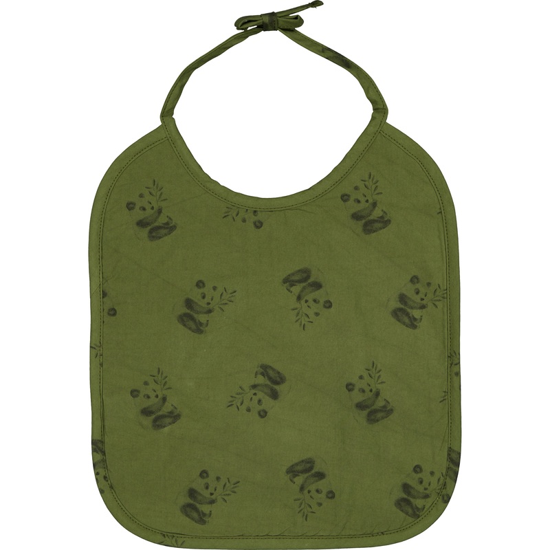 Rose in April Anna Printed Bib Oeko-Tex Panda Kaki