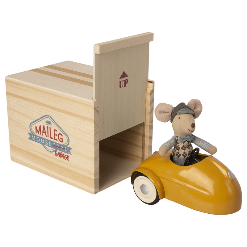 Maileg Mouse Car with Garage Yellow