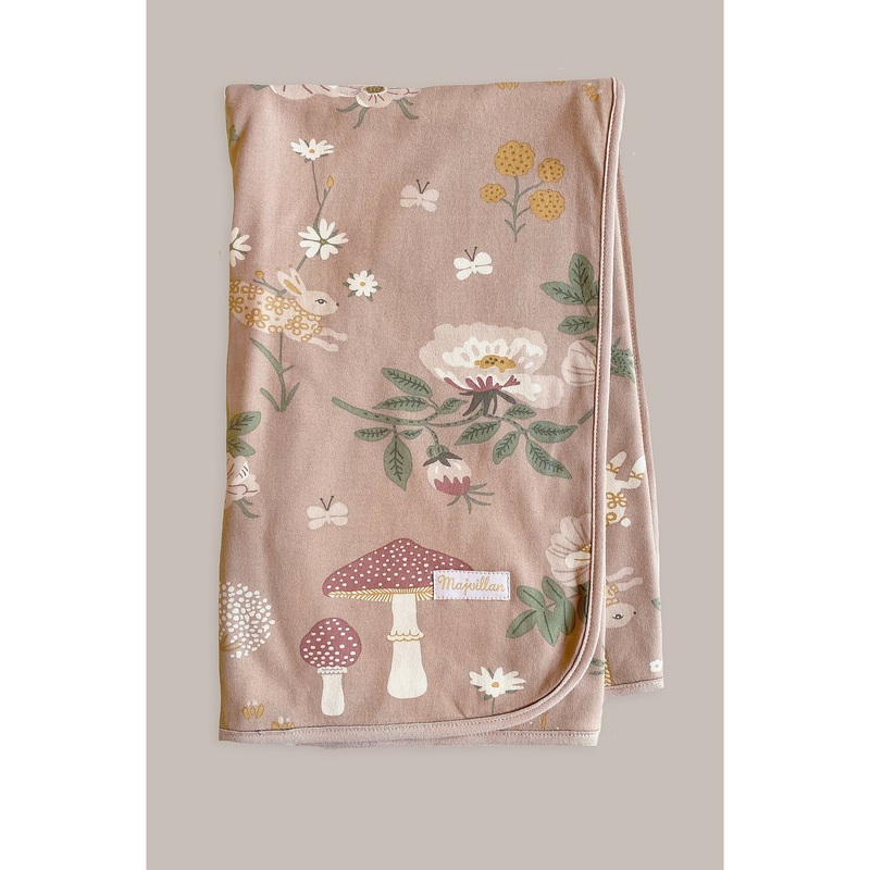Majvillan Jersey Blanket Old Garden Pink